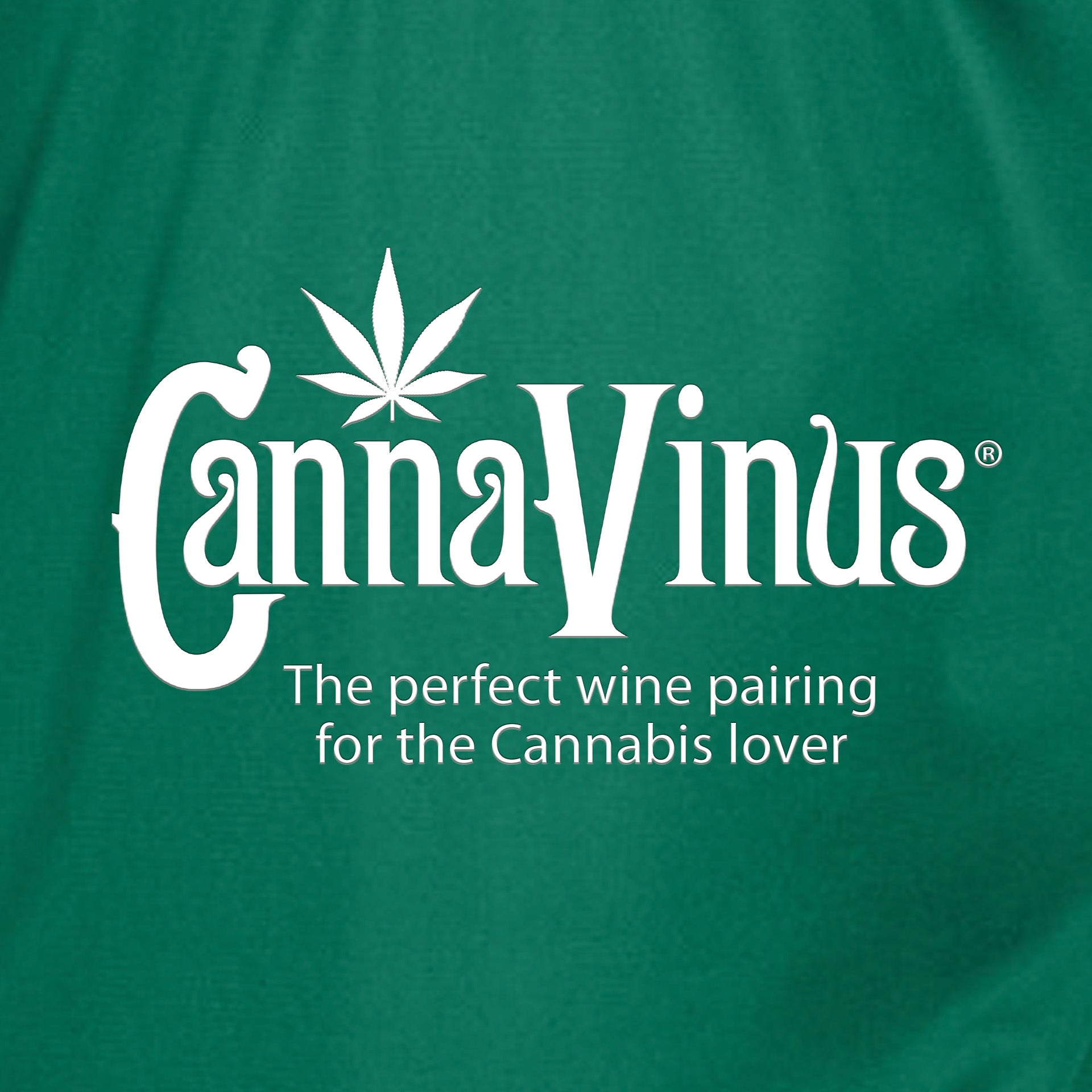 CannaVinus logo on a shirt close up
